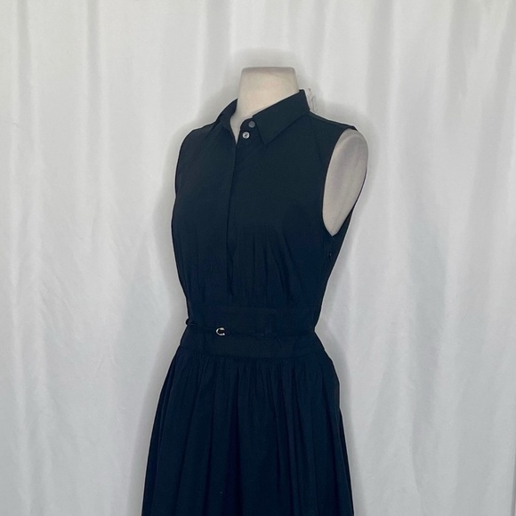 NWT!! J. CREW Fitted-Waist Shirtdress Cotton Poplin Midi Solid Black Size 8 - Picture 7 of 15